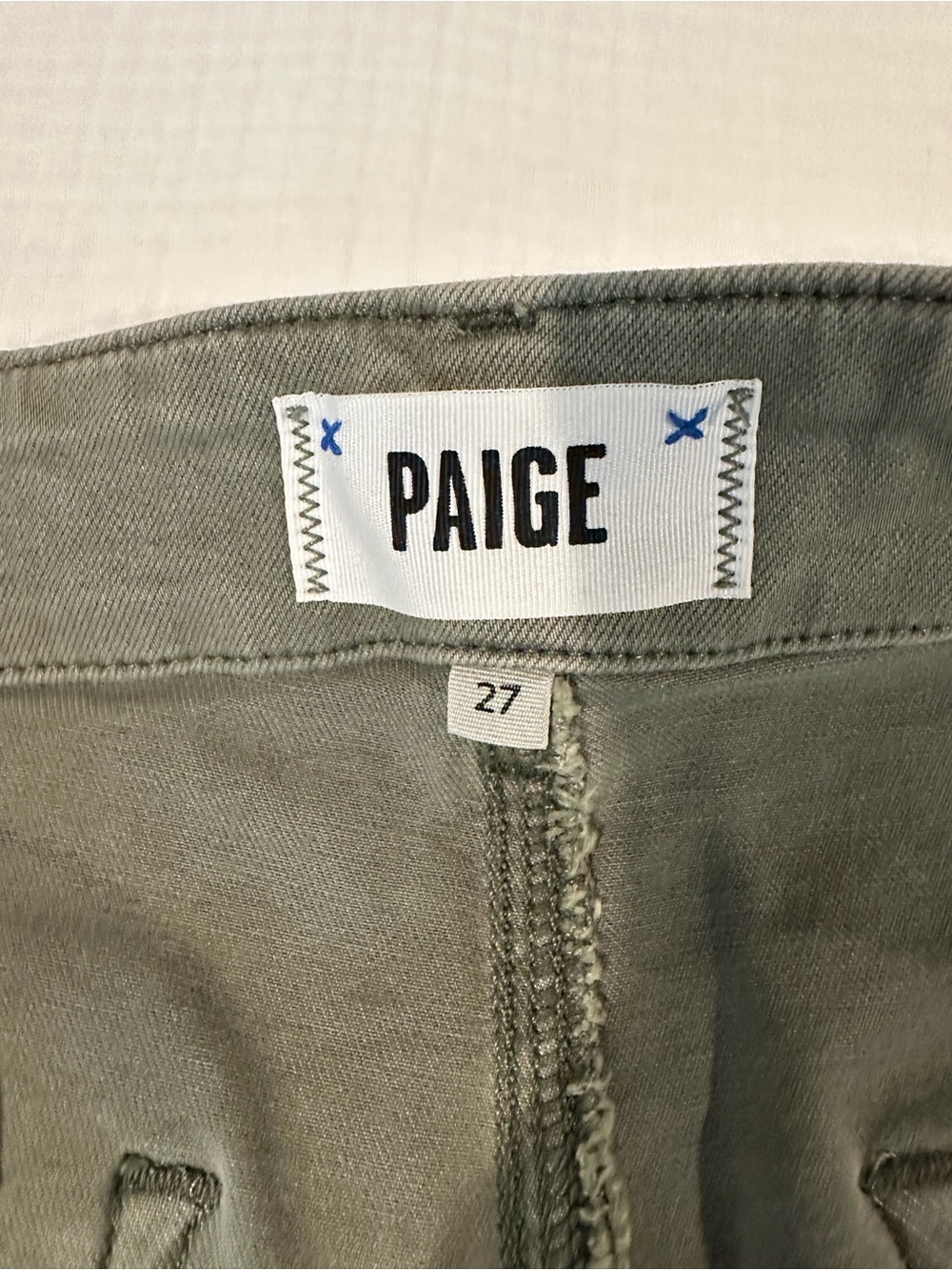 PAIGE Women’s Sage Green Anessa Wide Leg Flared Jeans - Size 27